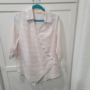 Soft Surroundings Wrap Shirt Tunic Asymmetrical Surplice Woman's Size Medium